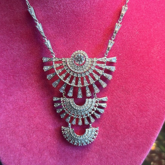 Authentic Swarovski Silver Layered Diamond Crystal Necklace. Long Adjustable. - Picture 7 of 14